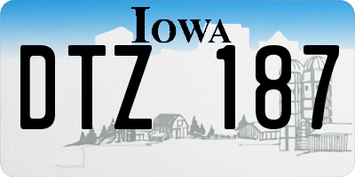 IA license plate DTZ187