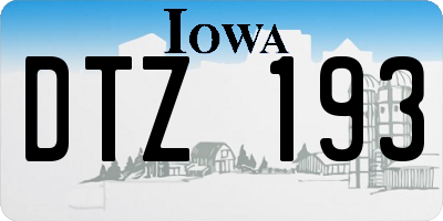 IA license plate DTZ193