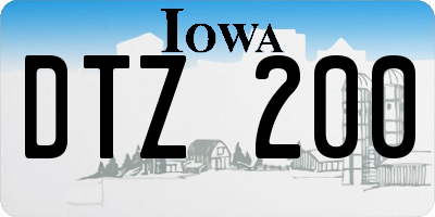 IA license plate DTZ200