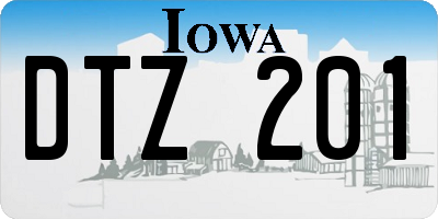 IA license plate DTZ201