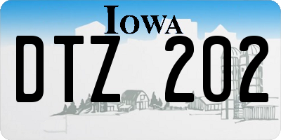 IA license plate DTZ202