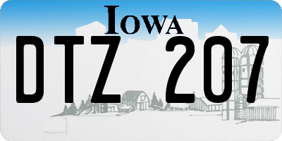 IA license plate DTZ207