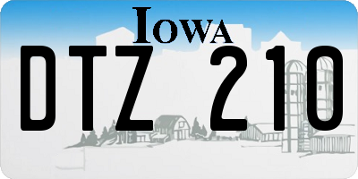 IA license plate DTZ210