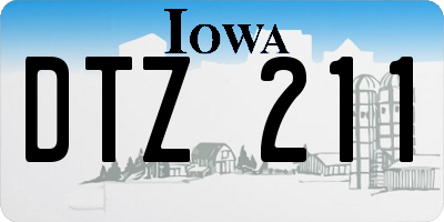 IA license plate DTZ211