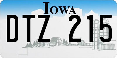 IA license plate DTZ215