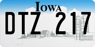 IA license plate DTZ217