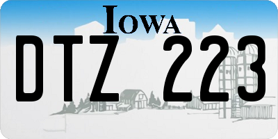 IA license plate DTZ223