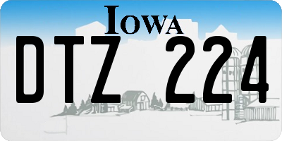 IA license plate DTZ224