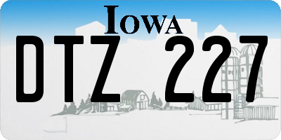 IA license plate DTZ227