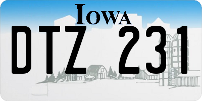 IA license plate DTZ231