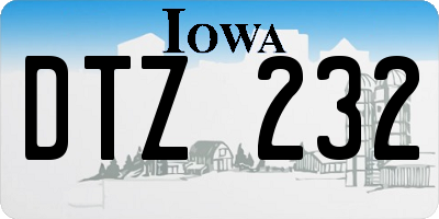 IA license plate DTZ232