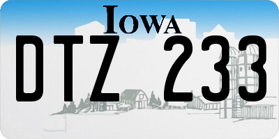 IA license plate DTZ233