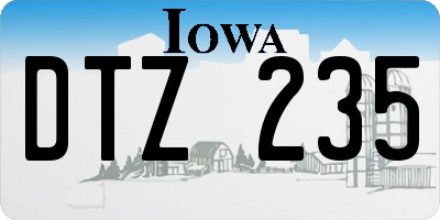 IA license plate DTZ235