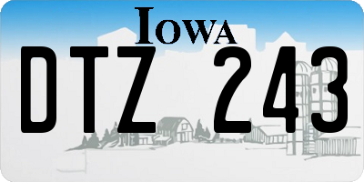 IA license plate DTZ243