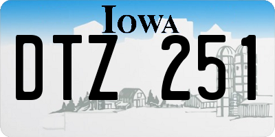 IA license plate DTZ251
