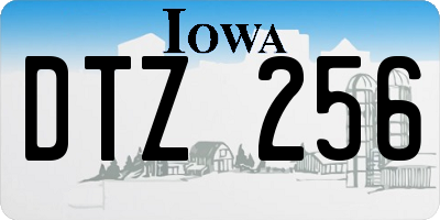 IA license plate DTZ256