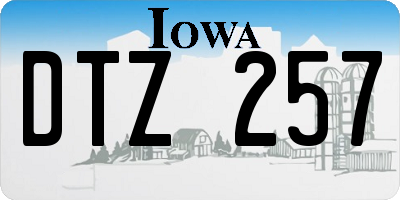 IA license plate DTZ257