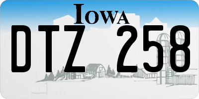 IA license plate DTZ258