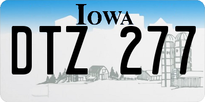 IA license plate DTZ277