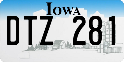 IA license plate DTZ281