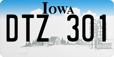 IA license plate DTZ301