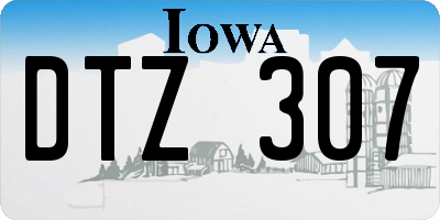 IA license plate DTZ307