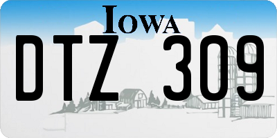 IA license plate DTZ309