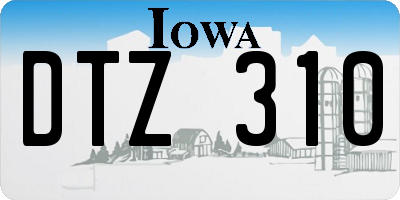 IA license plate DTZ310