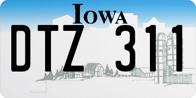 IA license plate DTZ311