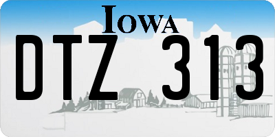 IA license plate DTZ313