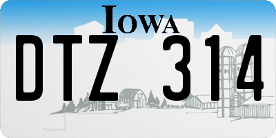 IA license plate DTZ314