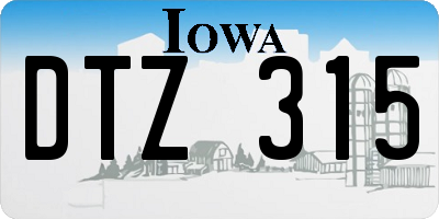 IA license plate DTZ315