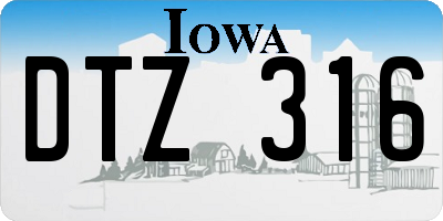 IA license plate DTZ316