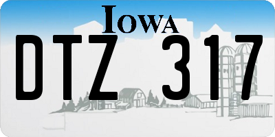 IA license plate DTZ317