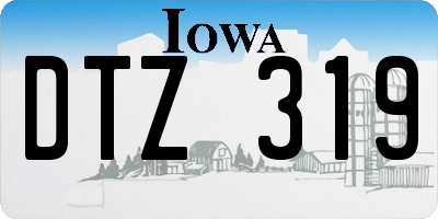 IA license plate DTZ319