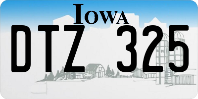 IA license plate DTZ325