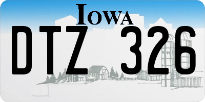 IA license plate DTZ326