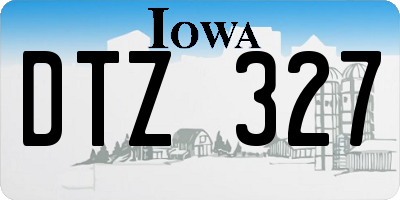 IA license plate DTZ327