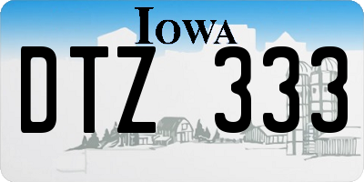 IA license plate DTZ333