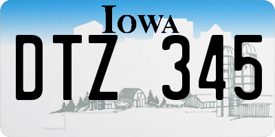 IA license plate DTZ345