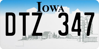 IA license plate DTZ347