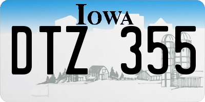 IA license plate DTZ355