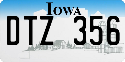 IA license plate DTZ356