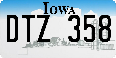 IA license plate DTZ358