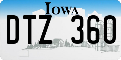 IA license plate DTZ360