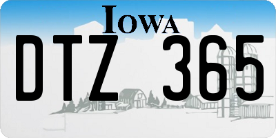 IA license plate DTZ365