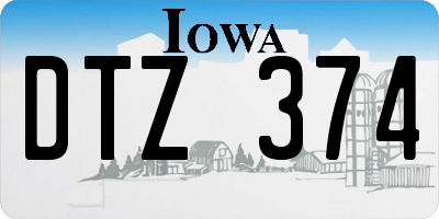 IA license plate DTZ374