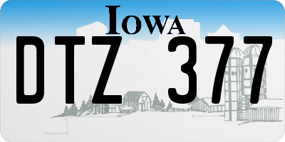 IA license plate DTZ377