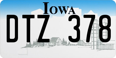 IA license plate DTZ378