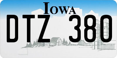 IA license plate DTZ380